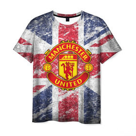 Мужская футболка 3D с принтом British Manchester United в Санкт-Петербурге, 100% полиэфир | прямой крой, круглый вырез горловины, длина до линии бедер | british | manchester united | mu | игра | манчестер | манчестер юнайтед | мю | флаг британии | футбол | эмблема мю