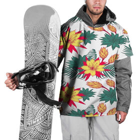 Накидка на куртку 3D с принтом Tropical Pattern в Санкт-Петербурге, 100% полиэстер |  | flower | поле | тропики | тропический | цветочки | цветы