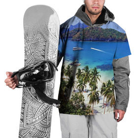 Накидка на куртку 3D с принтом Таиланд в Санкт-Петербурге, 100% полиэстер |  | Тематика изображения на принте: beach | clouds | islands | palm trees | people | sand | sea | ships | sky | thailand | tourism | корабли | люди | море | небо | облака | острова | пальмы | песок | пляж | таиланд | туризм