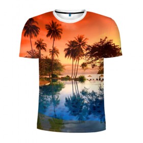 Мужская футболка 3D спортивная с принтом Таиланд в Санкт-Петербурге, 100% полиэстер с улучшенными характеристиками | приталенный силуэт, круглая горловина, широкие плечи, сужается к линии бедра | beach | clouds | hiking | sea | sky | sunset | swimming pool | thailand | бассейн | закат | море | небо | облака | пляж | таиланд | туризм