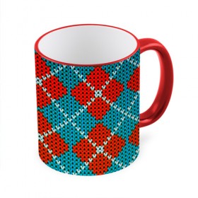 Кружка 3D с принтом Knitting pattern в Санкт-Петербурге, керамика | ёмкость 330 мл | вязаный | рождество | свитер | текстура