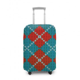 Чехол для чемодана 3D с принтом Knitting pattern в Санкт-Петербурге, 86% полиэфир, 14% спандекс | двустороннее нанесение принта, прорези для ручек и колес | вязаный | рождество | свитер | текстура