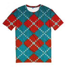 Мужская футболка 3D с принтом Knitting pattern в Санкт-Петербурге, 100% полиэфир | прямой крой, круглый вырез горловины, длина до линии бедер | Тематика изображения на принте: вязаный | рождество | свитер | текстура