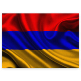 Поздравительная открытка с принтом Флаг Армения в Санкт-Петербурге, 100% бумага | плотность бумаги 280 г/м2, матовая, на обратной стороне линовка и место для марки
 | айастан | армения | босеан | вымпел | ереван | знак | знамя | кумач | орифламма | пойс | полотнище | символ | стяг | флаг | флюгарка | хайастан | штандарт