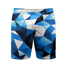 Мужские шорты 3D спортивные с принтом Голубой полигон в Санкт-Петербурге,  |  | абстракция | бумага | геометрия | грани | изгиб | линии | полигоны | полосы | постель | розовый | сочетания | текстура | треугольники