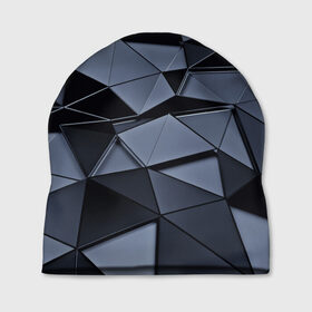 Шапка 3D с принтом Abstract Gray в Санкт-Петербурге, 100% полиэстер | универсальный размер, печать по всей поверхности изделия | абстракция | бумага | геометрия | грани | изгиб | линии | полигоны | полосы | постель | розовый | сочетания | текстура | треугольники