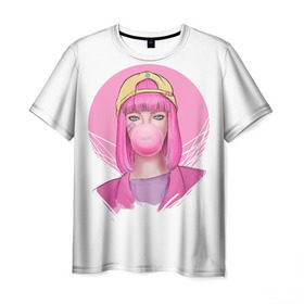 Мужская футболка 3D с принтом Bubble Gum в Санкт-Петербурге, 100% полиэфир | прямой крой, круглый вырез горловины, длина до линии бедер | Тематика изображения на принте: angel | pop | sia | ангел | поп | сиа