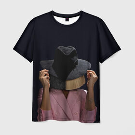 Мужская футболка 3D с принтом Hat в Санкт-Петербурге, 100% полиэфир | прямой крой, круглый вырез горловины, длина до линии бедер | Тематика изображения на принте: angel | pop | sia | ангел | поп | сиа