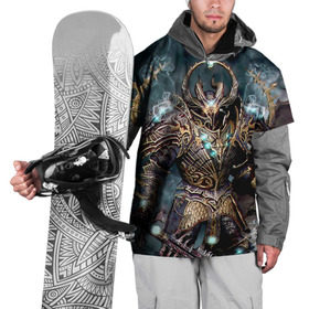 Накидка на куртку 3D с принтом Фэнтези в Санкт-Петербурге, 100% полиэстер |  | armor | fantasy | gun | lights | shield | smoke | sword | warrior | воин | дым | латы | меч | огни | оружие | фэнтези | щит