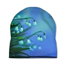 Шапка 3D с принтом Подснежники в Санкт-Петербурге, 100% полиэстер | универсальный размер, печать по всей поверхности изделия | flower | весна | поле | полевой цветок | цветочки | цветы