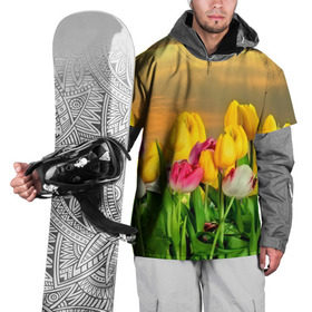 Накидка на куртку 3D с принтом Бутоны тюльпана в Санкт-Петербурге, 100% полиэстер |  | Тематика изображения на принте: 