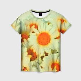 Женская футболка 3D с принтом Подсолнух в Санкт-Петербурге, 100% полиэфир ( синтетическое хлопкоподобное полотно) | прямой крой, круглый вырез горловины, длина до линии бедер | flower | лето | полевой цветок | цветочки | цветы