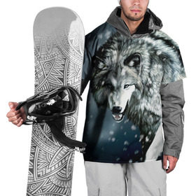 Накидка на куртку 3D с принтом Волк в Санкт-Петербурге, 100% полиэстер |  | animal | art | night | painting | predator | snow | view | winter | wolf | взгляд | волк | животное | зима | искусство | картина | ночь | снег | хищник