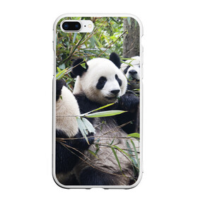Чехол для iPhone 7Plus/8 Plus матовый с принтом Семейка панд в Санкт-Петербурге, Силикон | Область печати: задняя сторона чехла, без боковых панелей | бамбук | животное | зверь | косолапый | лес | медведи | медведь | миша | мишка | мишутка | млекопитающее | панда | природа | трое
