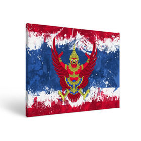 Холст прямоугольный с принтом Таиланд в Санкт-Петербурге, 100% ПВХ |  | flag | garuda | thailand | гаруда | таиланд | флаг