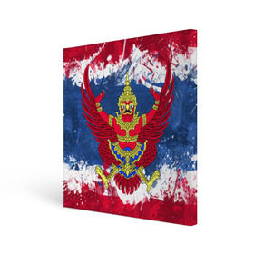 Холст квадратный с принтом Таиланд в Санкт-Петербурге, 100% ПВХ |  | flag | garuda | thailand | гаруда | таиланд | флаг
