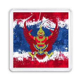 Магнит 55*55 с принтом Таиланд в Санкт-Петербурге, Пластик | Размер: 65*65 мм; Размер печати: 55*55 мм | flag | garuda | thailand | гаруда | таиланд | флаг