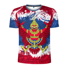 Мужская футболка 3D спортивная с принтом Таиланд в Санкт-Петербурге, 100% полиэстер с улучшенными характеристиками | приталенный силуэт, круглая горловина, широкие плечи, сужается к линии бедра | flag | garuda | thailand | гаруда | таиланд | флаг