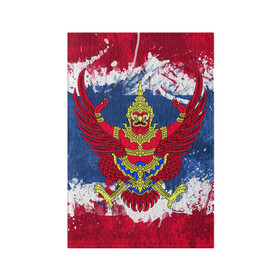 Обложка для паспорта матовая кожа с принтом Таиланд в Санкт-Петербурге, натуральная матовая кожа | размер 19,3 х 13,7 см; прозрачные пластиковые крепления | Тематика изображения на принте: flag | garuda | thailand | гаруда | таиланд | флаг