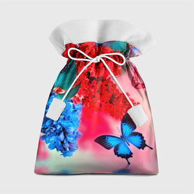 Подарочный 3D мешок с принтом Бабочки в Санкт-Петербурге, 100% полиэстер | Размер: 29*39 см | flower | красные | цветочки | цветы