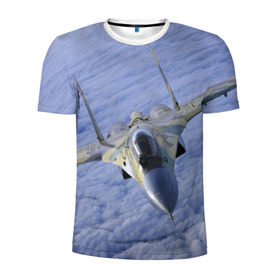 Мужская футболка 3D спортивная с принтом Су - 35 в Санкт-Петербурге, 100% полиэстер с улучшенными характеристиками | приталенный силуэт, круглая горловина, широкие плечи, сужается к линии бедра | самолет