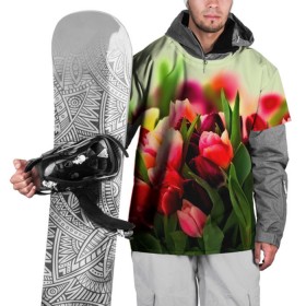 Накидка на куртку 3D с принтом Букет тюльпанов в Санкт-Петербурге, 100% полиэстер |  | flower | весна | цветочки | цветы