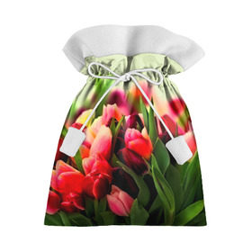 Подарочный 3D мешок с принтом Букет тюльпанов в Санкт-Петербурге, 100% полиэстер | Размер: 29*39 см | flower | весна | цветочки | цветы
