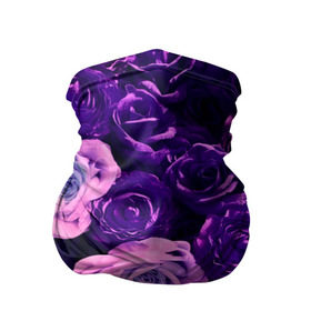 Бандана-труба 3D с принтом Фиолетовые розы в Санкт-Петербурге, 100% полиэстер, ткань с особыми свойствами — Activecool | плотность 150‒180 г/м2; хорошо тянется, но сохраняет форму | flower | прикцветочки | розы | цветы