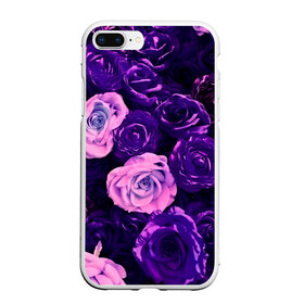 Чехол для iPhone 7Plus/8 Plus матовый с принтом Фиолетовые розы в Санкт-Петербурге, Силикон | Область печати: задняя сторона чехла, без боковых панелей | flower | прикцветочки | розы | цветы