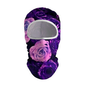 Балаклава 3D с принтом Фиолетовые розы в Санкт-Петербурге, 100% полиэстер, ткань с особыми свойствами — Activecool | плотность 150–180 г/м2; хорошо тянется, но при этом сохраняет форму. Закрывает шею, вокруг отверстия для глаз кайма. Единый размер | flower | прикцветочки | розы | цветы