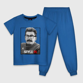 Детская пижама хлопок с принтом Style in в Санкт-Петербурге, 100% хлопок |  брюки и футболка прямого кроя, без карманов, на брюках мягкая резинка на поясе и по низу штанин
 | stalin | сталин