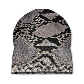 Шапка 3D с принтом Камуфляж змеиная кожа в Санкт-Петербурге, 100% полиэстер | универсальный размер, печать по всей поверхности изделия | змея | кожа