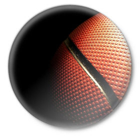 Значок с принтом Баскетбольный мяч в Санкт-Петербурге,  металл | круглая форма, металлическая застежка в виде булавки | баскетбол | мяч | оранжевый | спорт | стритбол