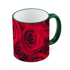 Кружка 3D с принтом Красные розы в Санкт-Петербурге, керамика | ёмкость 330 мл | 8 марта | букет | весна | дары флоры | женщине | красные | лепестки | лето | любовь | отношения | подарок | розы | романтика | флора | цветок | цветы