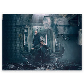Поздравительная открытка с принтом Шерлок и Ватсон в Санкт-Петербурге, 100% бумага | плотность бумаги 280 г/м2, матовая, на обратной стороне линовка и место для марки
 | Тематика изображения на принте: бенедикт кембербетч | ватсон | доктор ватсон | кино | сериалы | фильмы | шерлок | шерлок холмс