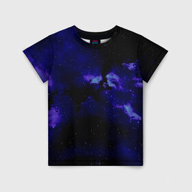 Детская футболка 3D с принтом Звёздное небо в Санкт-Петербурге, 100% гипоаллергенный полиэфир | прямой крой, круглый вырез горловины, длина до линии бедер, чуть спущенное плечо, ткань немного тянется | Тематика изображения на принте: 