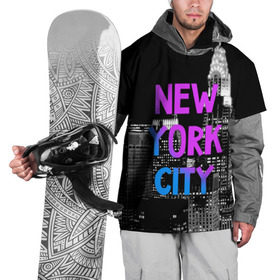 Накидка на куртку 3D с принтом Нью-Йорк в Санкт-Петербурге, 100% полиэстер |  | america | capital | city | lights | new york | night | skyscrapers | tourism | usa | америка | город | ночь | нью йорк | огни | столица | сша | туризм