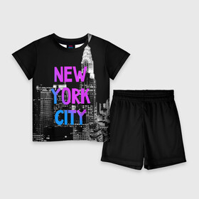 Детский костюм с шортами 3D с принтом Нью Йорк в Санкт-Петербурге,  |  | Тематика изображения на принте: america | capital | city | lights | new york | night | skyscrapers | tourism | usa | америка | город | ночь | нью йорк | огни | столица | сша | туризм
