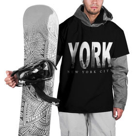 Накидка на куртку 3D с принтом Нью-Йорк в Санкт-Петербурге, 100% полиэстер |  | america | capital | city | lights | new york | night | skyscrapers | tourism | usa | америка | город | ночь | нью йорк | огни | столица | сша | туризм