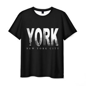 Мужская футболка 3D с принтом Нью-Йорк в Санкт-Петербурге, 100% полиэфир | прямой крой, круглый вырез горловины, длина до линии бедер | america | capital | city | lights | new york | night | skyscrapers | tourism | usa | америка | город | ночь | нью йорк | огни | столица | сша | туризм
