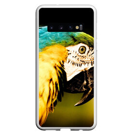 Чехол для Samsung Galaxy S10 с принтом Попугай в Санкт-Петербурге, Силикон | Область печати: задняя сторона чехла, без боковых панелей | Тематика изображения на принте: двое | классный | клюв | красивый | крылья | попугай | попугайчик | птица | птичка | радужный