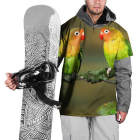 Накидка на куртку 3D с принтом Попугаи в Санкт-Петербурге, 100% полиэстер |  | Тематика изображения на принте: двое | классный | клюв | красивый | крылья | попугай | попугайчик | птица | птичка | радужный