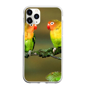 Чехол для iPhone 11 Pro матовый с принтом Попугаи в Санкт-Петербурге, Силикон |  | Тематика изображения на принте: двое | классный | клюв | красивый | крылья | попугай | попугайчик | птица | птичка | радужный