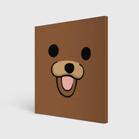 Холст квадратный с принтом Медведь в Санкт-Петербурге, 100% ПВХ |  | интернет | клевый | медведь | мем | мишка | мишки | прикол | прикольный | смешной | шутка