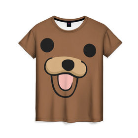 Женская футболка 3D с принтом Медведь в Санкт-Петербурге, 100% полиэфир ( синтетическое хлопкоподобное полотно) | прямой крой, круглый вырез горловины, длина до линии бедер | интернет | клевый | медведь | мем | мишка | мишки | прикол | прикольный | смешной | шутка
