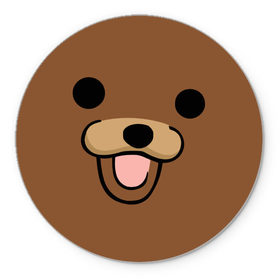 Коврик круглый с принтом Медведь в Санкт-Петербурге, резина и полиэстер | круглая форма, изображение наносится на всю лицевую часть | интернет | клевый | медведь | мем | мишка | мишки | прикол | прикольный | смешной | шутка