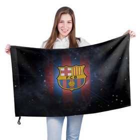 Флаг 3D с принтом Я фанат fc Barcelona! в Санкт-Петербурге, 100% полиэстер | плотность ткани — 95 г/м2, размер — 67 х 109 см. Принт наносится с одной стороны | barcelona | fc | барса | барселона | футбол