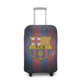 Чехол для чемодана 3D с принтом Я фанат fc Barcelona! в Санкт-Петербурге, 86% полиэфир, 14% спандекс | двустороннее нанесение принта, прорези для ручек и колес | barcelona | fc | барса | барселона | футбол