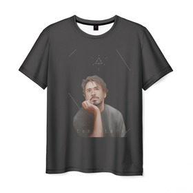 Мужская футболка 3D с принтом Tony Stark в Санкт-Петербурге, 100% полиэфир | прямой крой, круглый вырез горловины, длина до линии бедер | младший | роберт