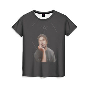 Женская футболка 3D с принтом Tony Stark в Санкт-Петербурге, 100% полиэфир ( синтетическое хлопкоподобное полотно) | прямой крой, круглый вырез горловины, длина до линии бедер | младший | роберт